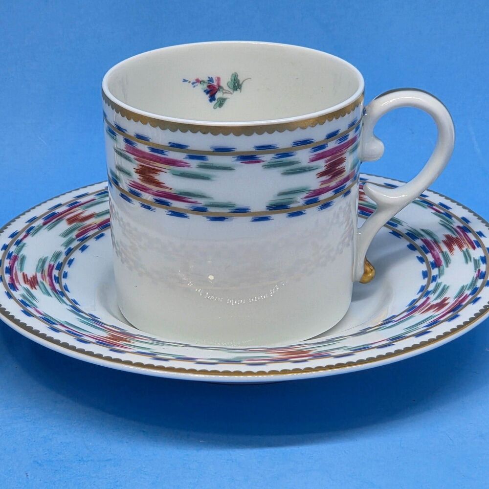 Mottahedeh "BARGELLO" Vista Alegre Flat Cup And Saucer Made In Portugal VGC
